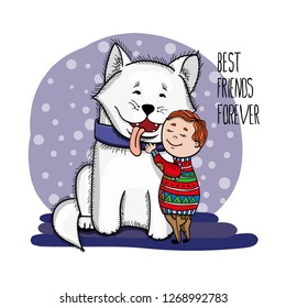 Best friends hand drawn vector