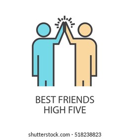 Best friends high five flat vector icon that shows concept such as friends, agree, partnership, can be use for personal or commercial use