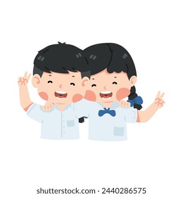 best friends Hugging happy characters