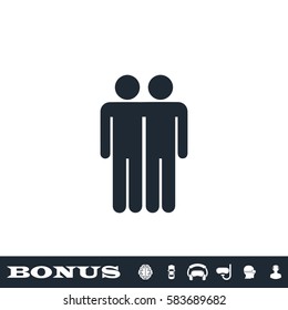 Best friends icon flat. Black pictogram on white background. Vector illustration symbol and bonus button