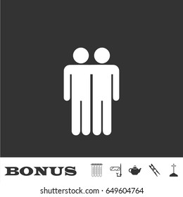 Best friends icon flat. White pictogram on black background. Vector illustration symbol and bonus icons