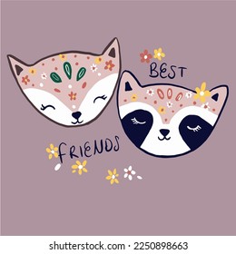 Best friends. Kids fashion tshirt graphic pattern and more