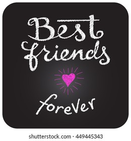 Best Friends Lettering Poster Friendship Day Stock Vector (Royalty Free ...