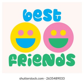 best friends lettering. vector illustration