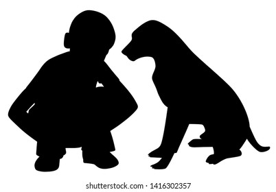 Vector Silhouette Woman Dog On White Stock Vector (Royalty Free) 481342549