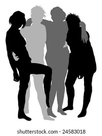 Best friends Posing - vector