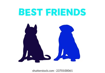 A Best Friends poster with a vector dog silhouette illustration