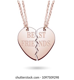 Best Friends Rose Gold Jewelry Charm Necklace On Chains