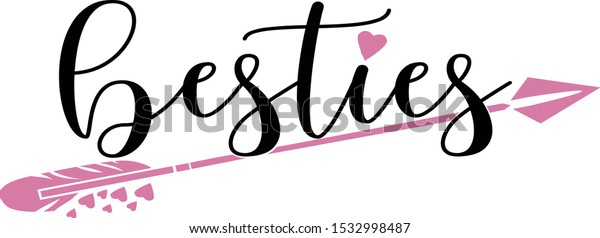 Best Friends Saying Vector Besties Black Stock Vector Royalty Free