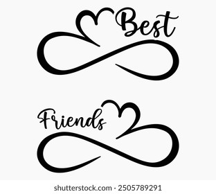 Svg de los mejores amigos, Svg del día de la amistad, camiseta del día de la amistad, amigos Svg, amigos de la familia Svg, Besties Svg, archivo cortado, diseño de la camiseta de la caligrafía, silueta