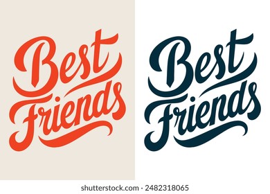 El archivo gráfico de Best Friends Typography Design es un diseño de alta calidad, listo para usar, perfecto para varios proyectos creativos. Disponible en varios formatos, como PNG, JPEG y archivos de Vector, ofrece