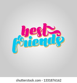 best friends typography. vector