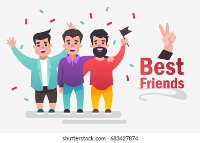 best friends. vector illustration.