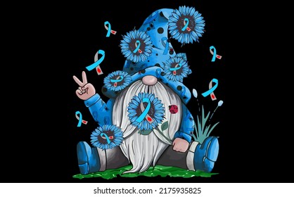 best funny diabetes gnome I wear grey blue vector design