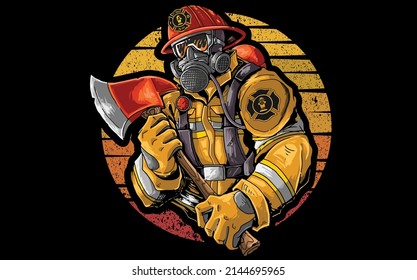 best funny Firefighter Fireman vector design