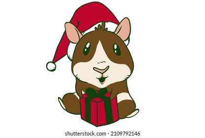 best funny Guinea Pig Christmas Holiday vector design