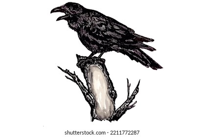 best funny Halloween Black Orange Gothic Raven Crow Date vector design