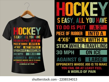 best funny HOCKEY is easy all you have to do IS PUT vector design for POD site