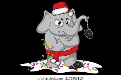 Best Funny On The Naughty I Regret Nothing Elephant Christmas Vetor Design