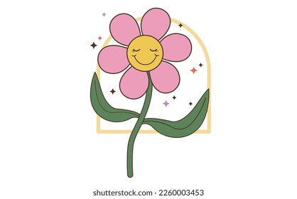 best funny Positive Quote Retro Flower vector design