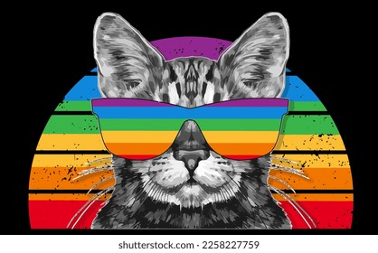 best funny Sounds Gay I'm IN Funny Cat Gay Pride Retro vector design