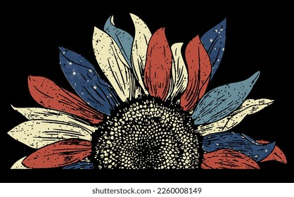 best funny Sunflower Land of the free USA Flag vector design