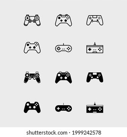 La mejor plantilla del logotipo del icono de la ilustración del vector del contorno del controlador Gamepad 