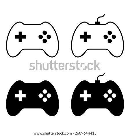 The Best Gamepad Icon Vector Set. Gaming Controller Vector Icon in line style design. Symbol of Game Console. Vector illustration.