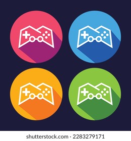 La mejor colección vectorial de iconos de Gamepad, plantilla de logotipo de ilustración en estilo de moda. Idóneo para muchos fines. Logo de arte de línea estilizada vectorial de gamepad. Concepto de juegos. Logo de la compañía de juegos.