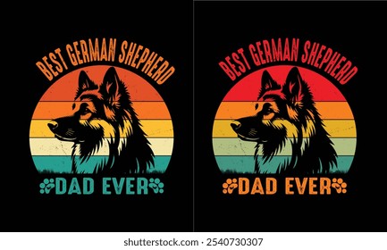 Bester Deutscher Schäferhund Dad Vintage Design .Dog Väter Dad Design.