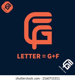the best gf letter logo design image vector