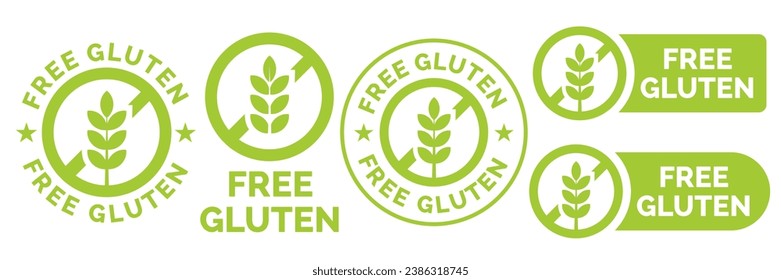 Best gluten free label or gluten free stamp vector isolated in flat style. Gluten free label vector for product packaging design element. Simple gluten free stamp for packaging design element.