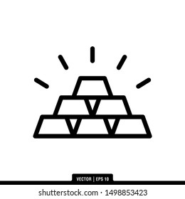 The best Gold Bar icon vector, illustration logo template in trendy style. Suitable for many purposes.
