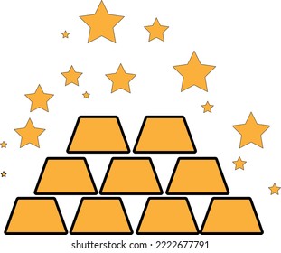 Die beste Gold Bar Icon Vektorgrafik, Illustration Logo Vorlage in trendigem Stil. Geeignet für viele Zwecke..eps
