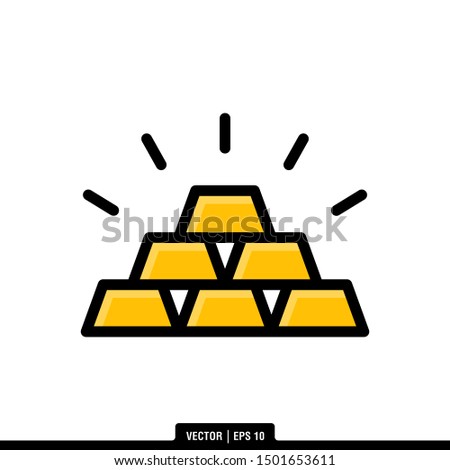 The best Gold Bar icon vector, illustration logo template in trendy style. Suitable for many purposes.
