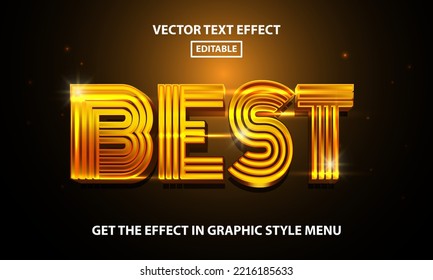 Mejor estilo de efecto de texto editable de color dorado