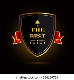 The best golden label, vector illustration