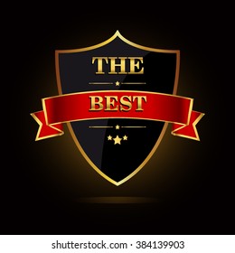 The best golden label, vector illustration