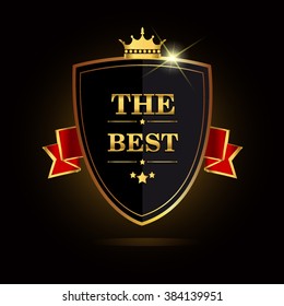 The best golden label, vector illustration