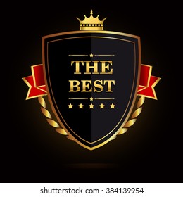 The best golden label, vector illustration