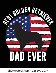 Best Golden Retriever Dad Ever t shirt vector and illustrator file 