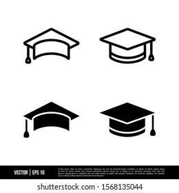 The best Graduation Cap icons vector collection, illustration logo template in trendy style. Suitable for many purposes.
