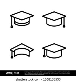The best Graduation Cap icons vector collection, illustration logo template in trendy style. Suitable for many purposes.
