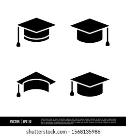 The best Graduation Cap icons vector collection, illustration logo template in trendy style. Suitable for many purposes.
