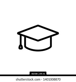 The best graduation hat icon vector, illustration logo template in trendy style. Can be used for many purposes.
