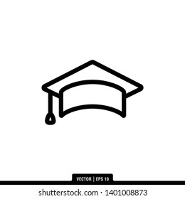 The best graduation hat icon vector, illustration logo template in trendy style. Can be used for many purposes.
