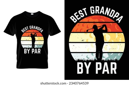 Best Opa by Par Funny Golf T-Shirt Design Golf Turnier Silhouette T-Shirt Design Vektor, Poster oder Vorlage