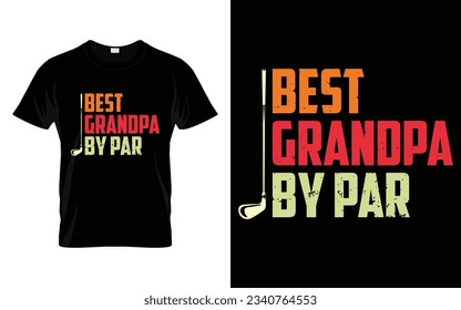 Best Opa by Par Funny Golf T-Shirt Design Golf Turnier Silhouette T-Shirt Design Vektor, Poster oder Vorlage