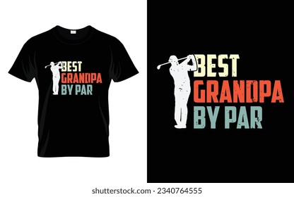 Best Opa by Par Funny Golf T-Shirt Design Golf Turnier Silhouette T-Shirt Design Vektor, Poster oder Vorlage