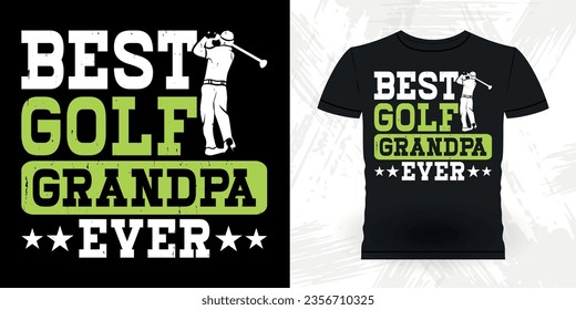 Best Opa by Par Funny Golf Spieler Golfer Retro Vintage Golfing T-Shirt Design